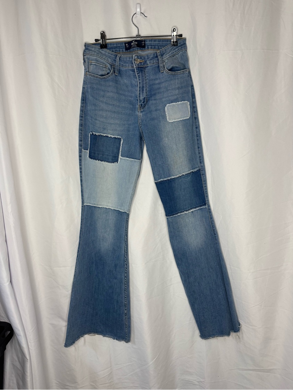 Hollister Blue Patchwork Flare Jeans